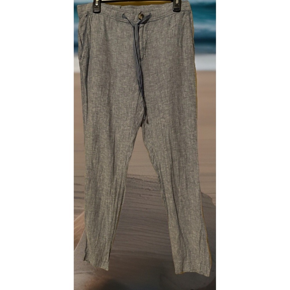 Lord & Taylor Women's Linen Pant SZ 6 Blue Gray Boho Breathable Hippie